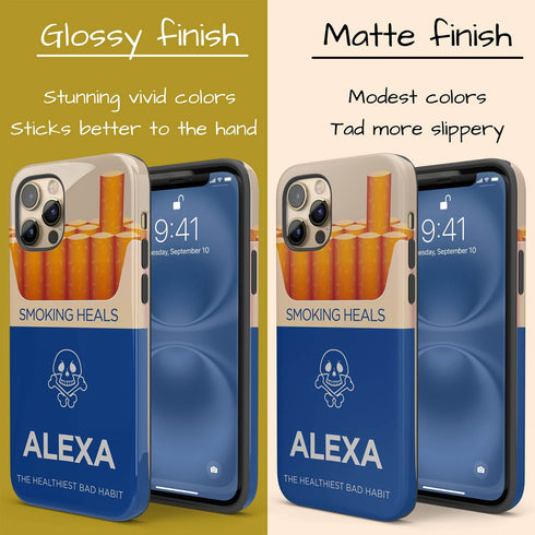 Personalized Funny Cigarette Pack Smoking Heals iPhone Case